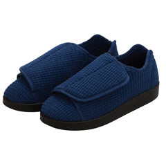 Silvert s Men’s Double-Extra Wide Slip-Resistant Slippers For Seniors 14 Navy