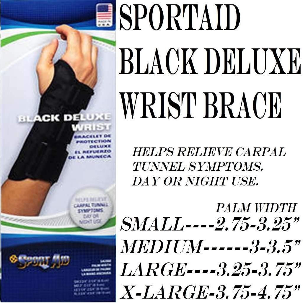 Sport Aid Black Deluxe Wrist Left Medium
