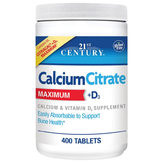 21st Century Calcium Citrate /Vitamin D3  315 Mg-250U Tablets 400Ct