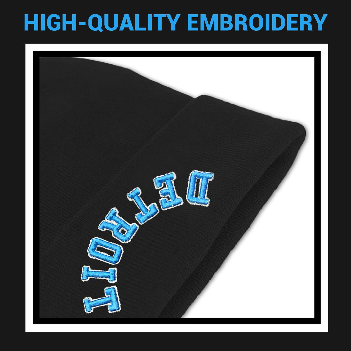 3D Embroidered Upside Down City Football Beanie Hat, Game Day Gifts for Men Women and Fans, Funny Sports Apparel