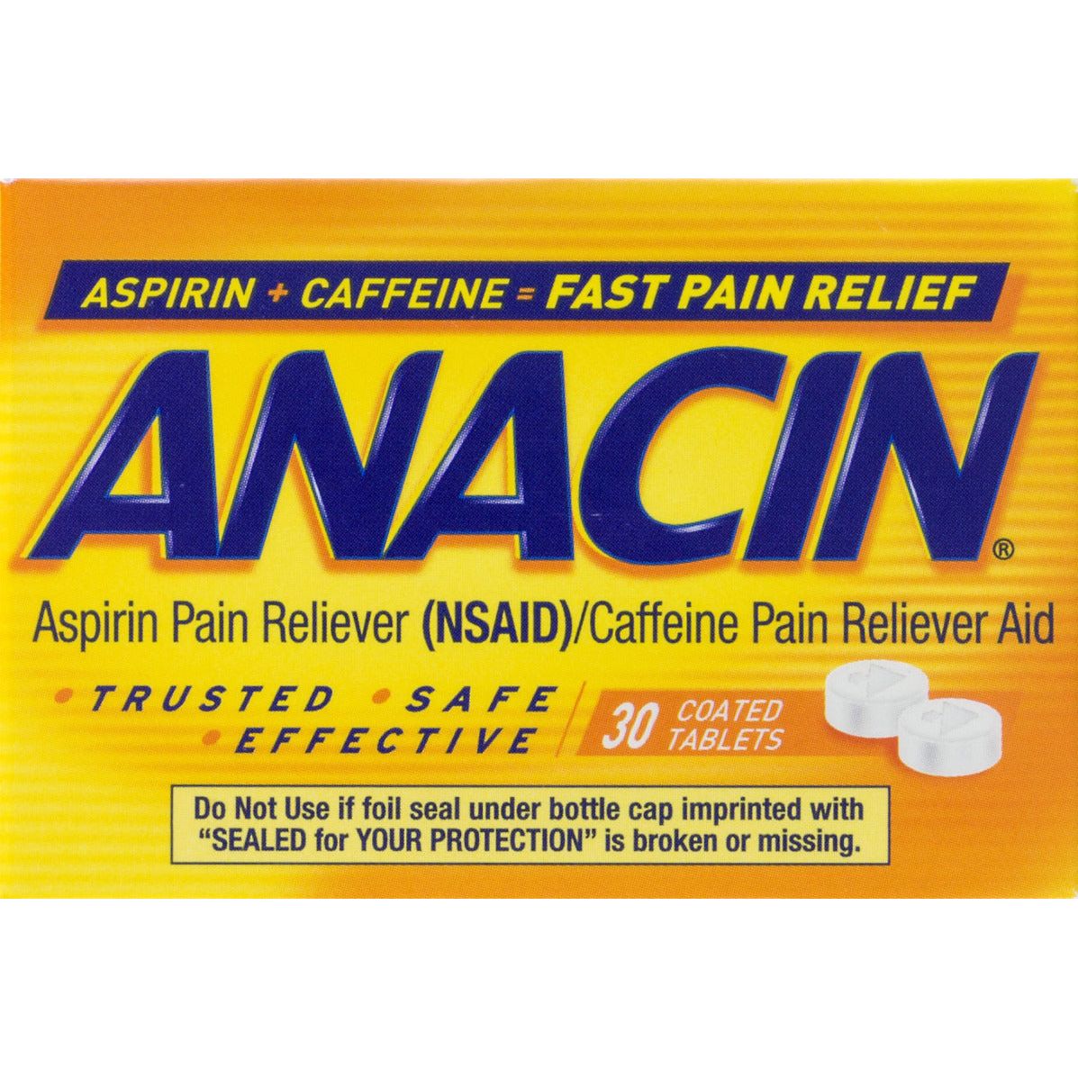 Anacin Pain Reliever Coated Tablets