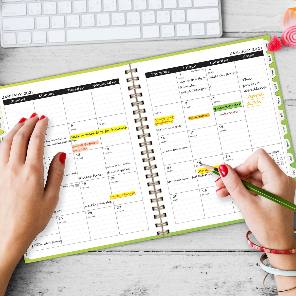 Ymumuda 2026–2027 Monthly Planner, 8.5 x 11 in, 24 Months