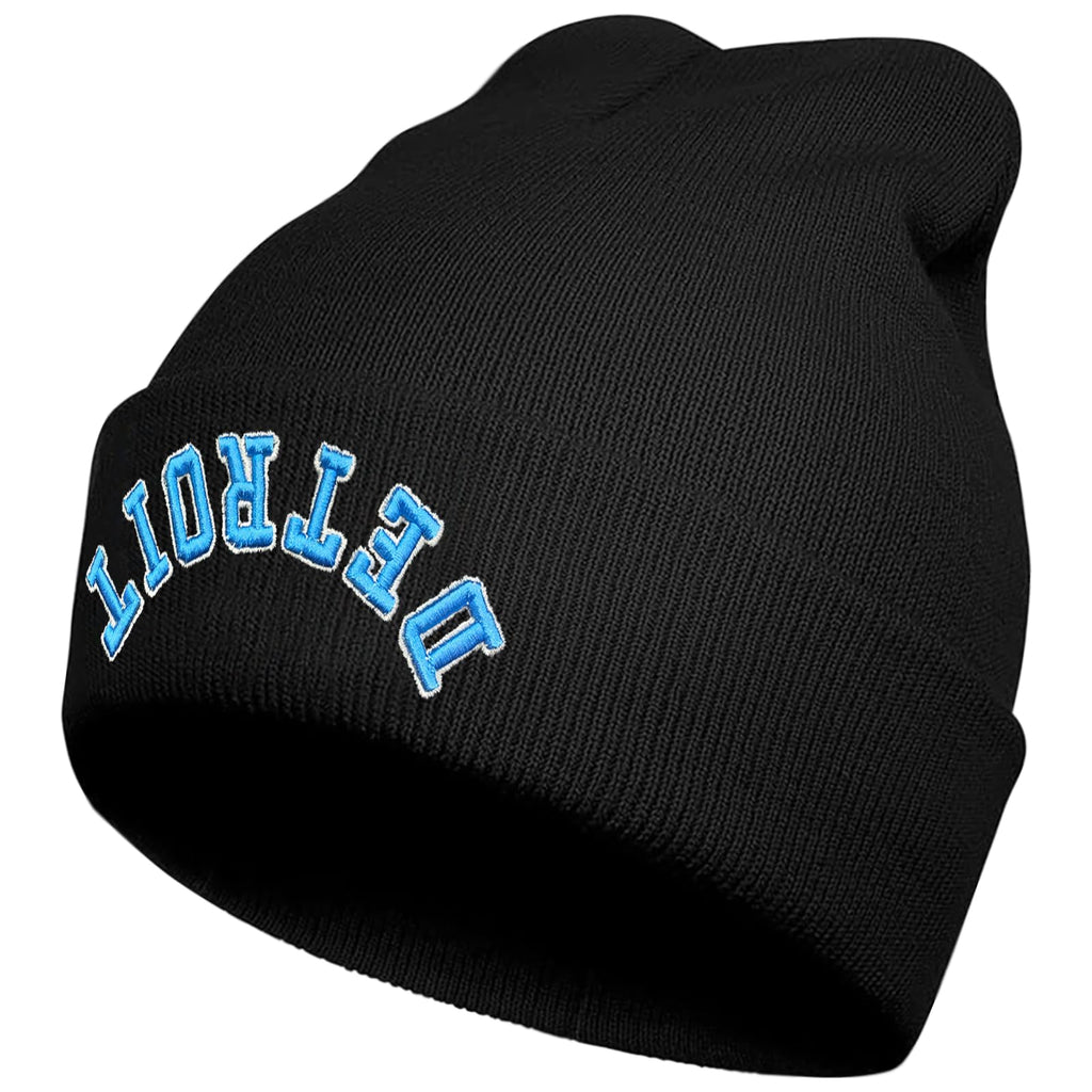 3D Embroidered Upside Down City Football Beanie Hat, Game Day Gifts for Men Women and Fans, Funny Sports Apparel
