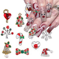 Christmas Nail Charms for Nails Art Snowflakes Snowman Christmas Tree Nail Rhinestones Winter Xmas Nail Jewelry Decorations Manicure Kit Holiday Nails Art Supplies Accessories for Acrylic DIY Nails