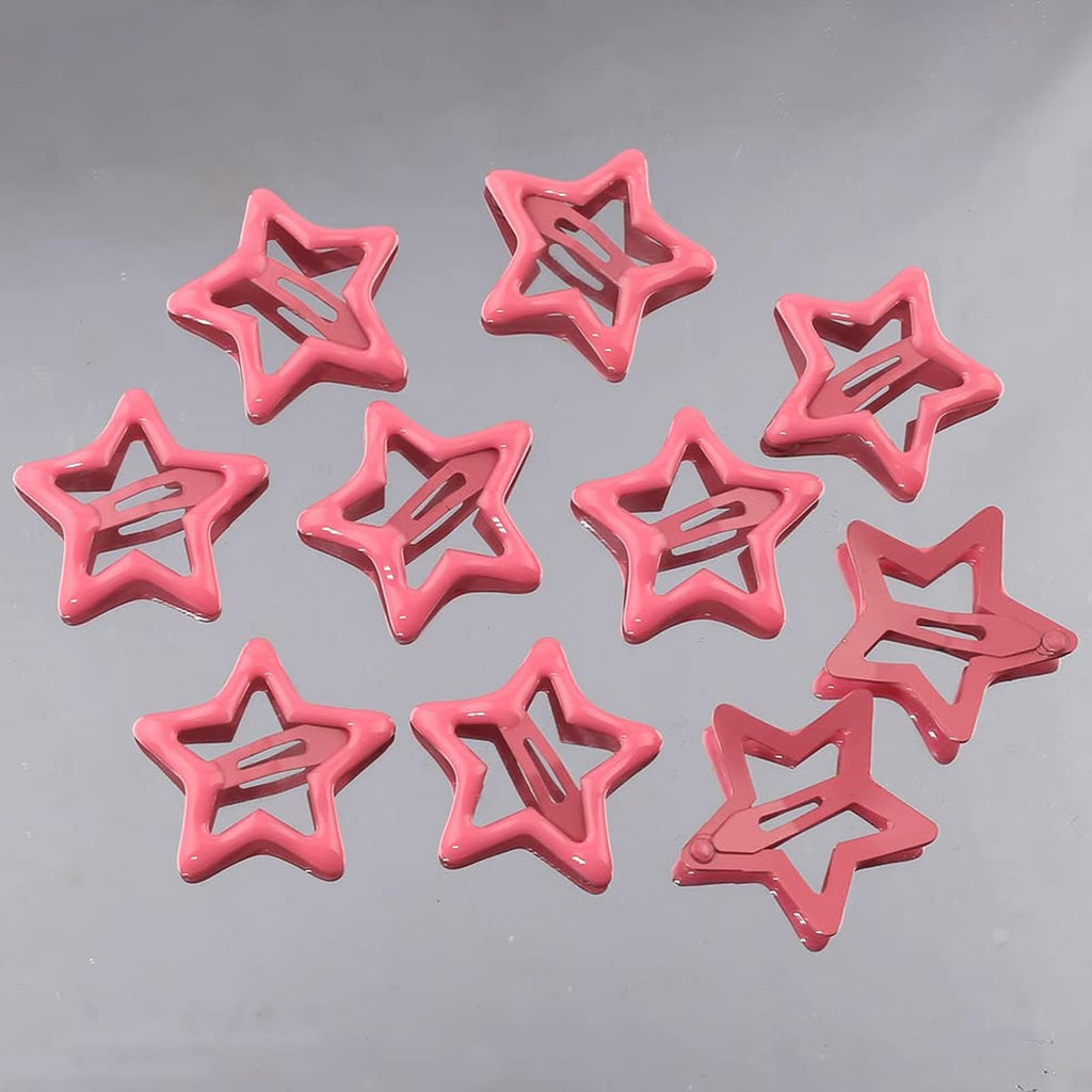 Pink Star Snap Hair Clips