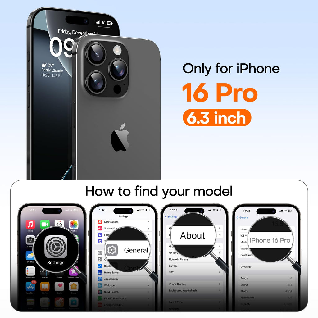 TAURI for iPhone 16 Pro Case, Upgrade Full Camera Protection, Camera Control