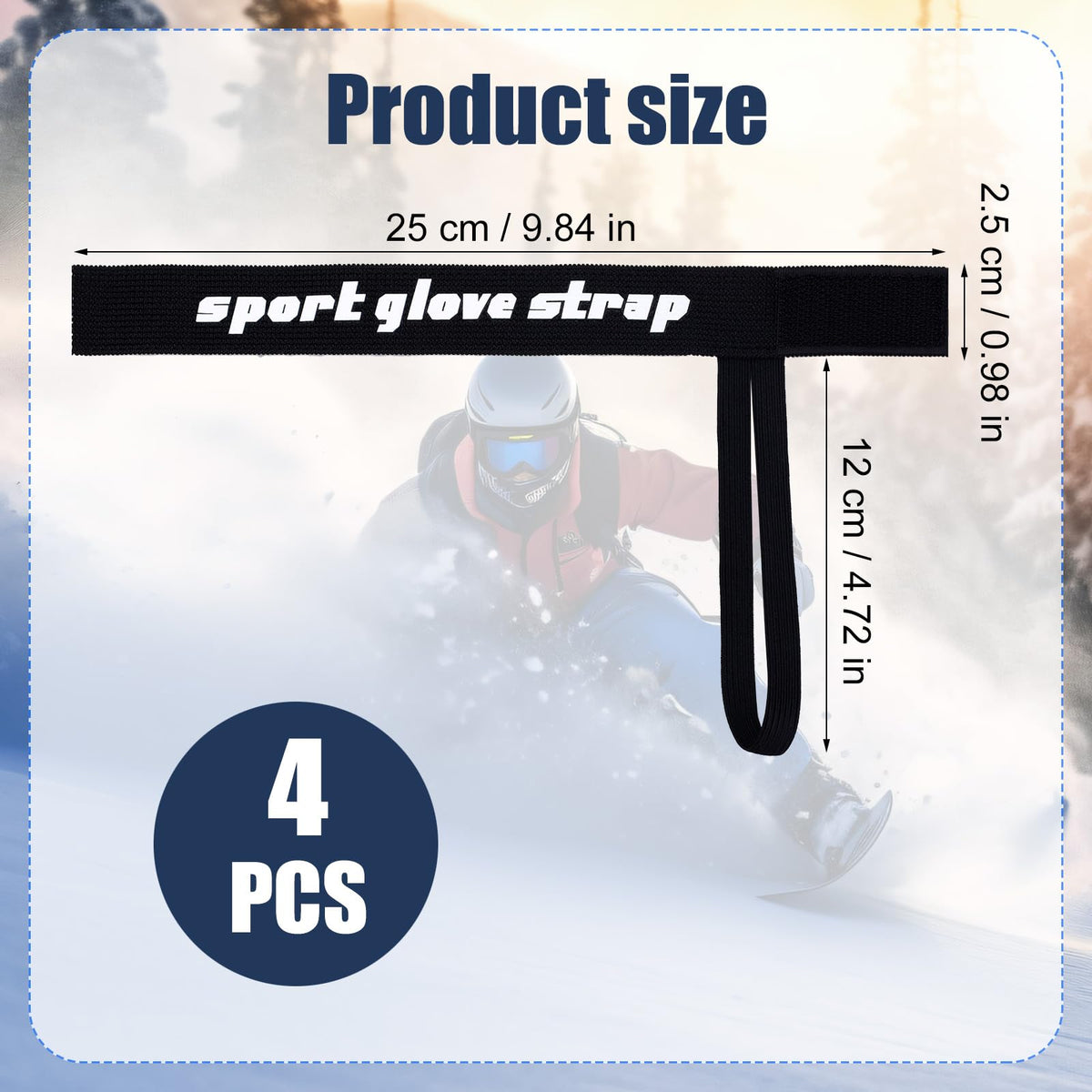 4-Piece Ski and Snowboard Glove Safety Strap Set