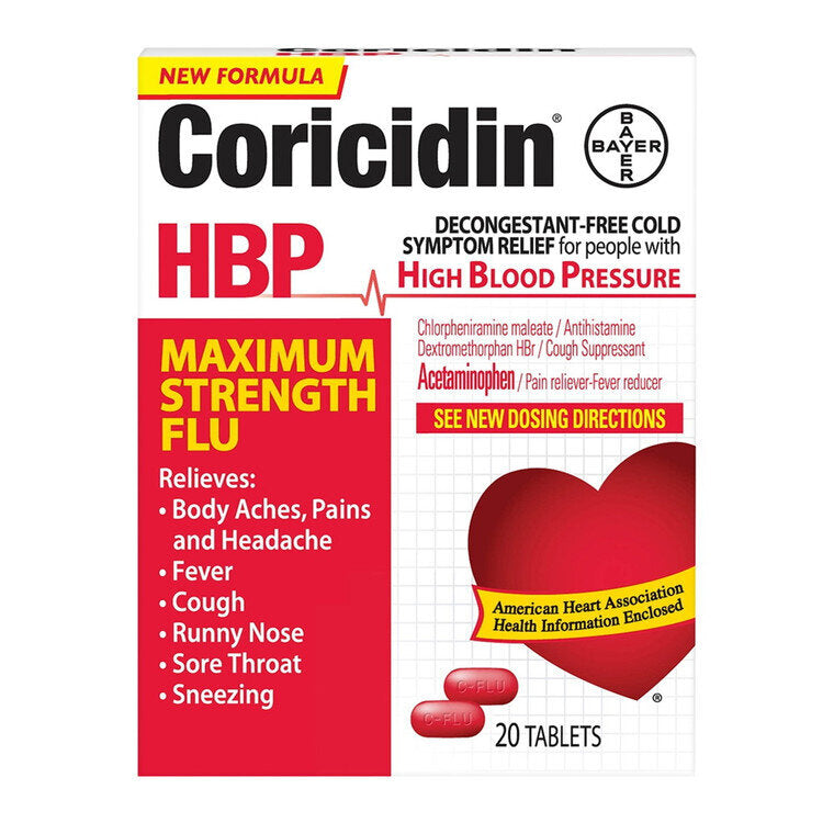 Coricidin HBP Maximum Strength Flu Tablets 10 ct