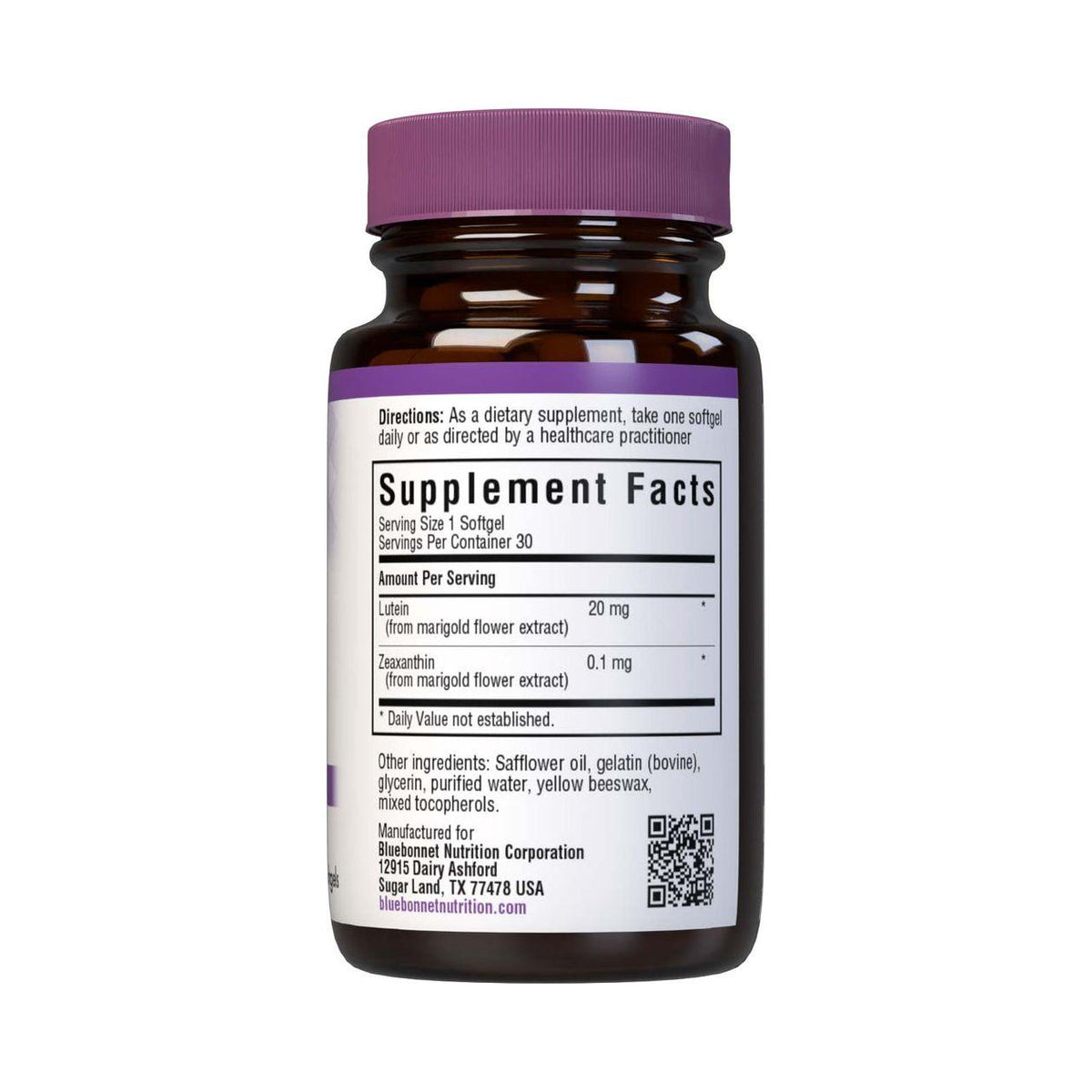 BlueBonnet Lutein Softgels, 20 mg, 30 Count