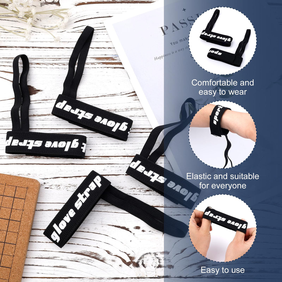 4-Piece Ski and Snowboard Glove Safety Strap Set