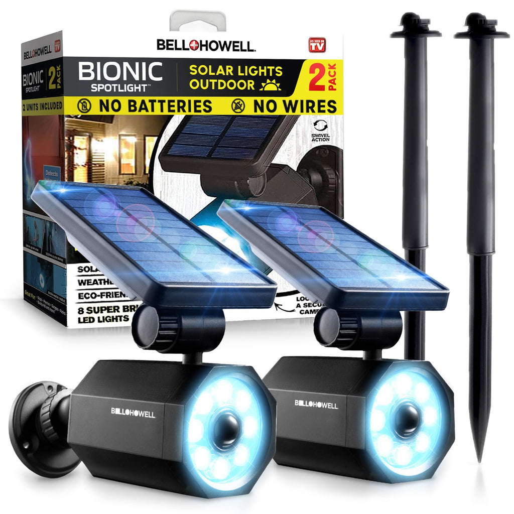 Bell+Howell Bionic Spotlight Solar Motion Lights, 2-Pack