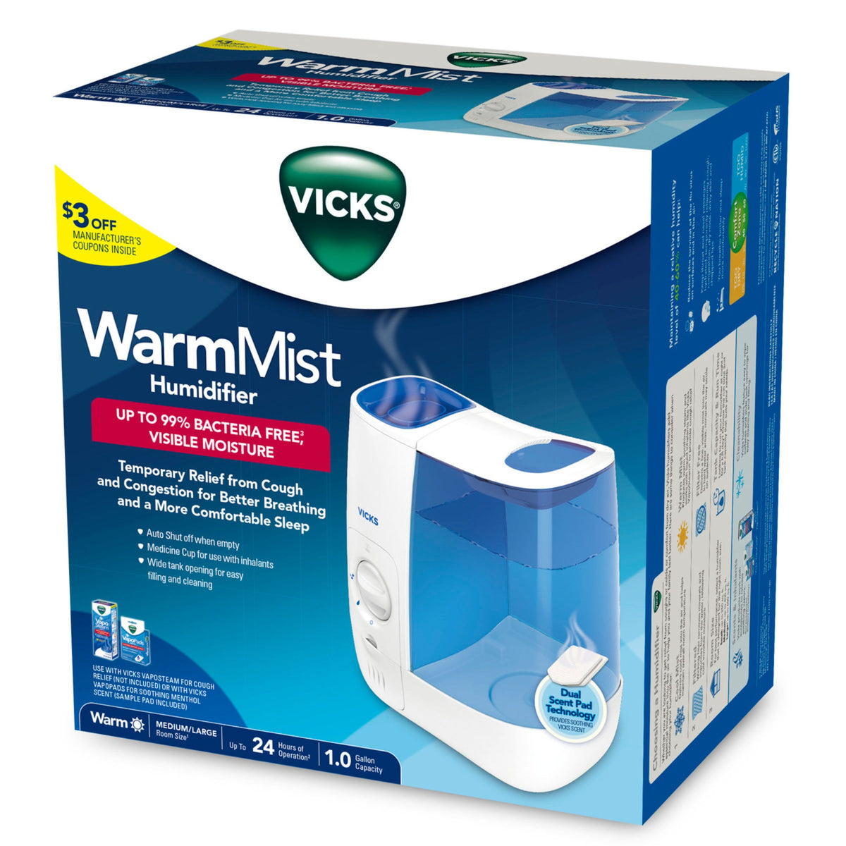 Vicks Humidifier Warm Mist 1 Gallon