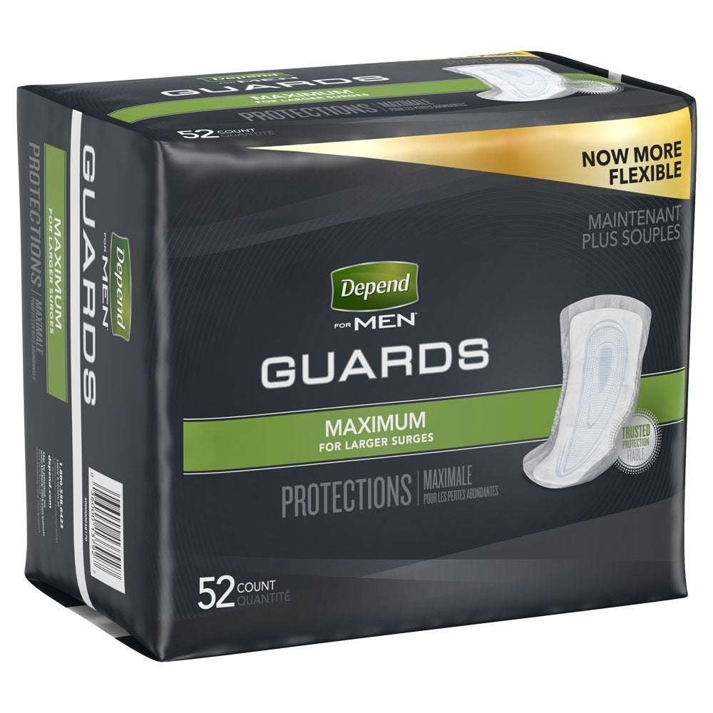 Depend Fresh Protection Incontinence Guards for Men, Maximum Absorbency, 52 Count