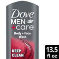 Dove Men+Care Body & Face Wash, Deep Clean - 13.5 Fl Oz