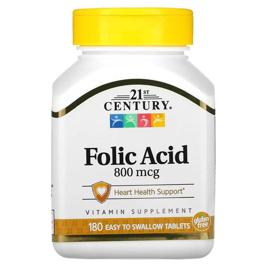 21st Century Folic Acid 0.8 Mg Tablets 180 Ct