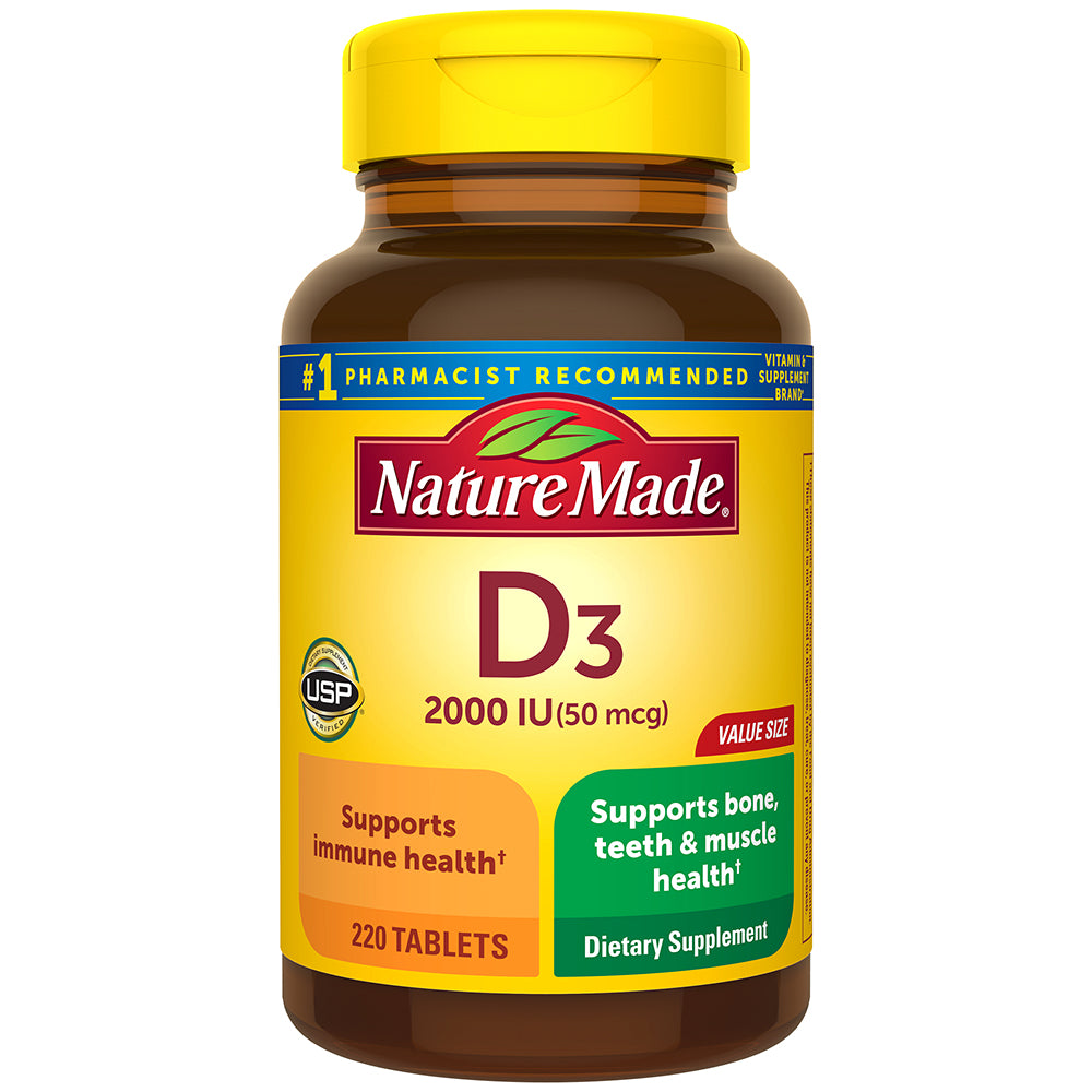 Nature Made Vitamin D3, 50 Mcg, Tablets, Value Size
