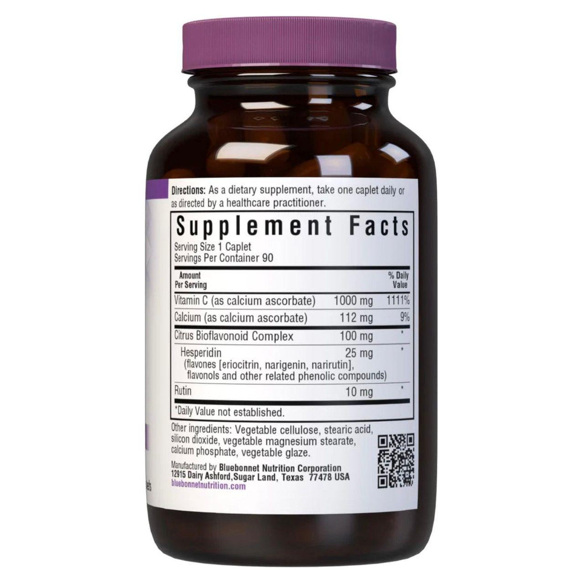 Bluebonnets Buffered Vitamin C-1000 mg, 90 Caplets