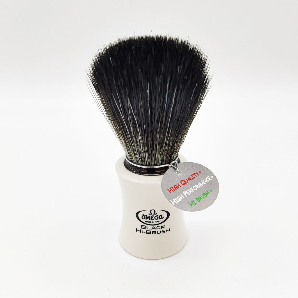 Omega Shaving Brush White 196819 Hi-Brush Synthetic Fibre