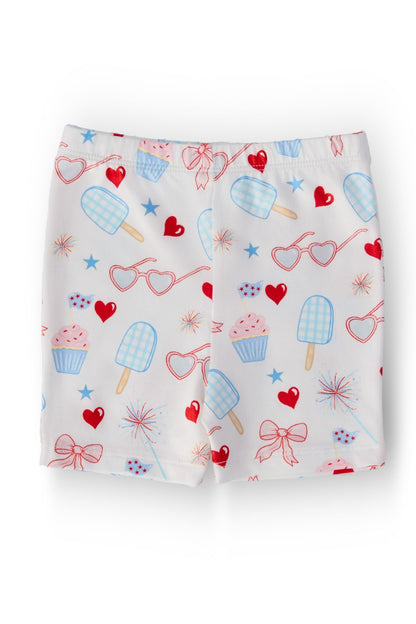 Red, White & Sweet Twirl Shorts