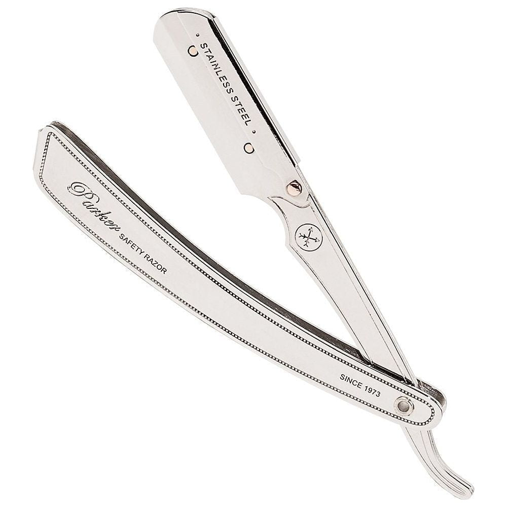 Parker SRX Heavy Duty Stainless Steel Handle Clip Type Barber Straight Razor