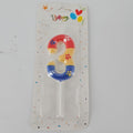 Paw Print Number 3 Birthday Candle