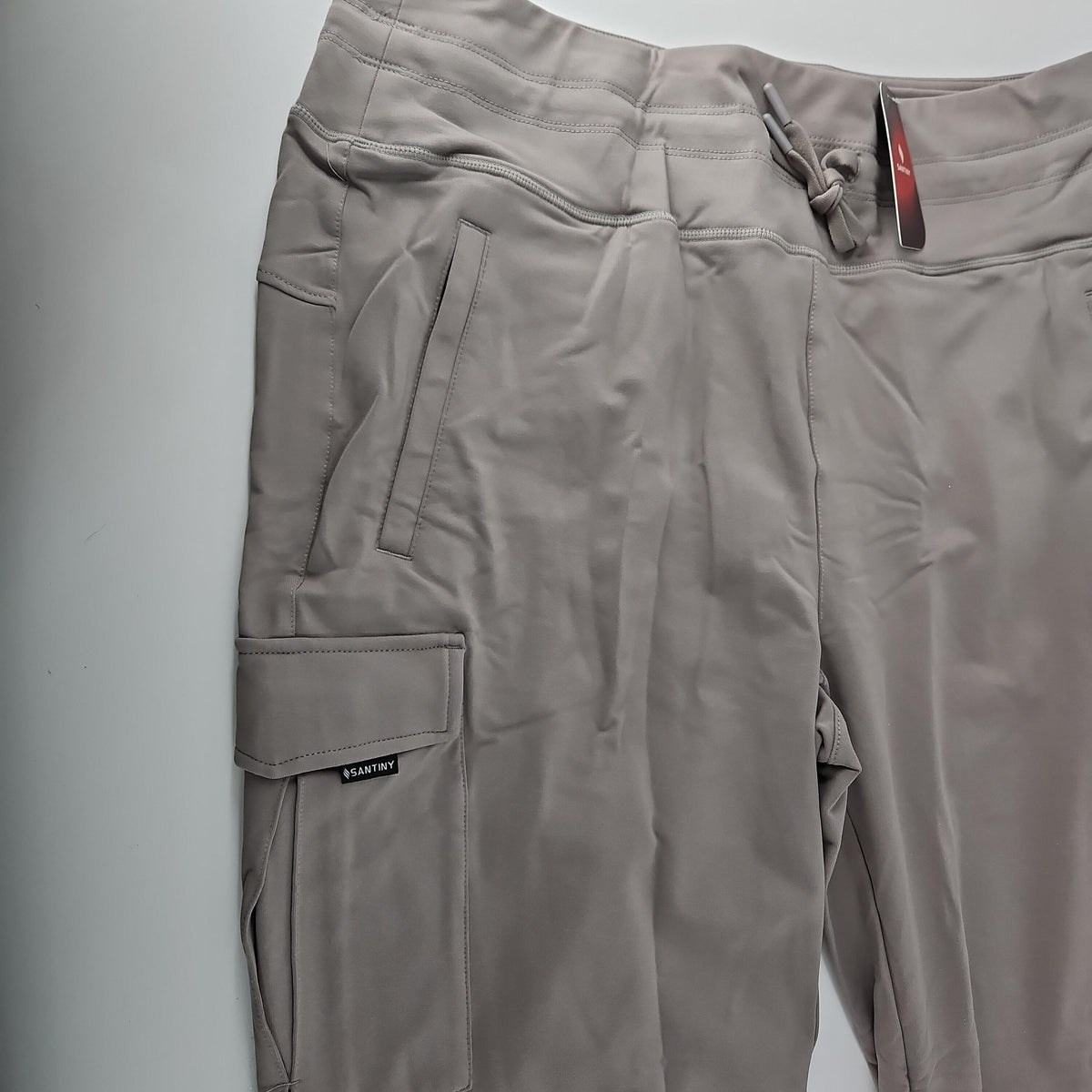 SANTINY Women's Cargo Joggers SAK1052, Light Grey, XXL