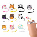 10-Piece Cartoon Straw Covers for 9–10 mm Straws