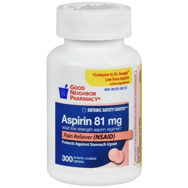 GNP Low Dose Aspirin 81 mg, Enteric Coated Tablets (300 Count)